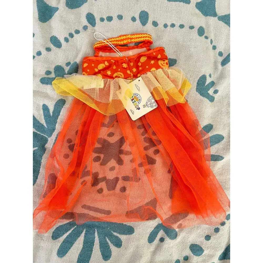 NWT Build a Bear Workshop Halloween Orange Tulle Dress